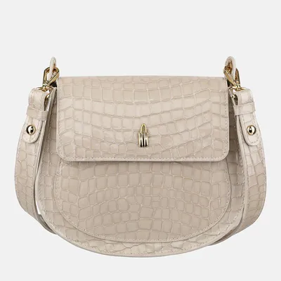 Image de DOROTI - Sac à bandoulière en cuir verni beige