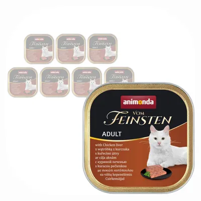 Zdjęcie produktu dla Animonda Vom Feinsten Adult 8x100g Mokra Karma dla Kota z Wątróbką Kurczaka