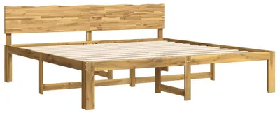 Imagen del producto de Estructura de cama doble con cabecero, modelo ROSTOCK, color blanco, dimensiones 200 x 200 cm