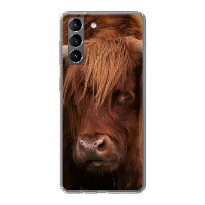 Produktbild von MuchoWow® Handyhülle Schutzhülle Hülle für Samsung Galaxy S21 Schottischer Highlander - Orange - Tiere Silikon Softcase Handy Hülle - Softcase