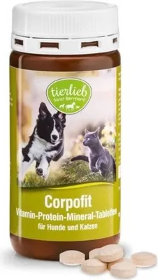 Produktbild von Nahrungsergänzungsmittel Tierlieb Corpofit Witalność Dla Psów I Kotów (150 Tabletten) 8500