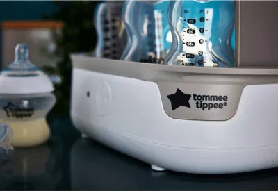 Zdjęcie produktu dla Tommee Tippee Zaawansowany elektryczny sterylizator Super-Steam do 6 butelek dla niemowlt, bez chemikaliw, biay