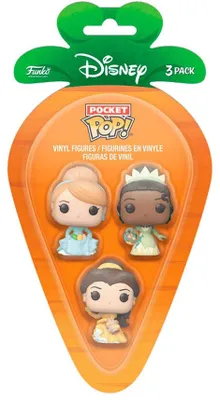 Produktbild von Disney Princess Carrot Pocket POP-Figuren - Cinderella, Tiana, Belle