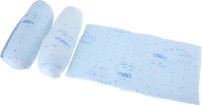 Produktbild von Babykissen, Anti-Roll-Baumwolle, Säuglingsschlaf, verhindert Plattkopfkissen für Neugeborene (blau)