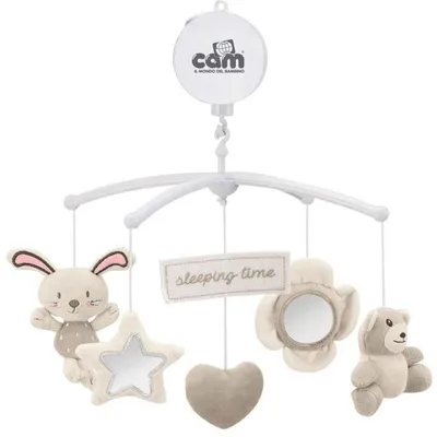 Produktbild von CAM Cullami Musik-Mobile für Babyzimmer, mit Kuscheltieren und Spiegel, 35x35 cm