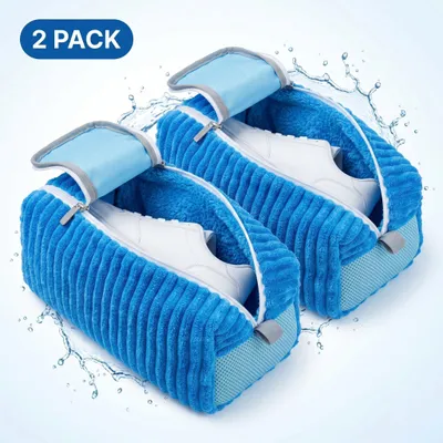 Produktbild von Schuhwaschbeutel 2er Set für die Waschmaschine – Wäschenetze mit Reißverschluss und Mikrofaser-Innenfutter für Sneaker und Turnschuhe