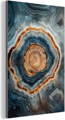 Produktbild von MuchoWow Wanddekoration Metall Metallbild Wandkunst 40x60 cm Kreis - Ringe - Stein - Schattierungen MuchoWow Aluminium Gemälde - Wanddekoration aus Aluminium