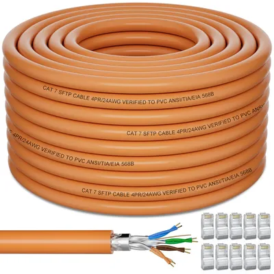Produktbild von Soibke LAN Kabel 60 Meter, Netzwerkkabel Cat 7 Verlegekabel 60m Schirmung