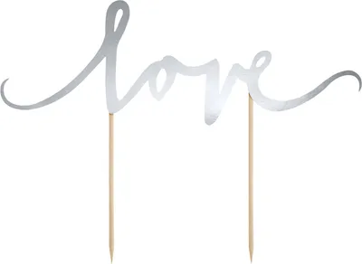 Produktbild von Cake topper - Love - Silber