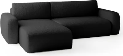 Produktbild von FEDVE Ecksofa Eckcouch mit Schlaffunktion Varde Universal Bettkästen Couch Sofagarnitur Schwarz (Anthologie 19)