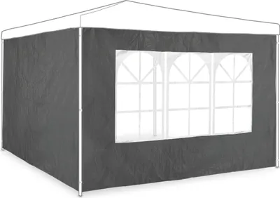 Panneaux Latéraux PE Pour Tonnelle 3x3m Avec Fenêtre - Anthracite, Imperméables