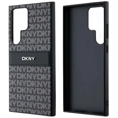 Produktbild von DKNY DKHCS24LPRTHSLK S24 Ultra S928  schwarz hardcase Leather Mono Stripe & Metal Logo Schutzhülle