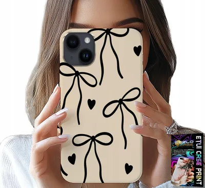 Immagine prodotto di Custodia Per Iphone 15 Plus - Fiocco Beige Disegni Alla Moda