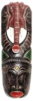 Wandmasker Batik Ethno 50 cm, Holz, handgefertigt, Afrika-Stil