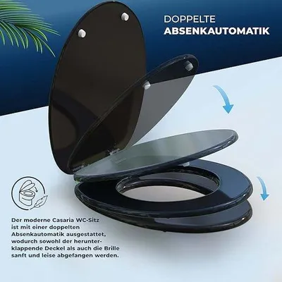 Obrázok produktu pre Veko na toaletu s rýchlym zatváraním pre jednoduché čistenie, veko na toaletu z duroplastu