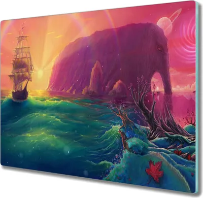 Produktbild von Coloray Küchenbrett Kochplattenabdeckung Hackbrett Schneidebrett Herdabdeckplatte 60x52 cm - Ozean-Schiff