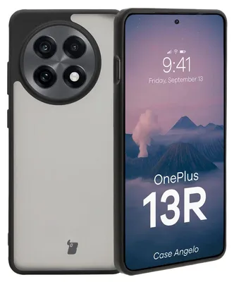 Produktbild von Bizon Case Angelo für OnePlus 13R, geräuchert mit schwarzem Rahmen