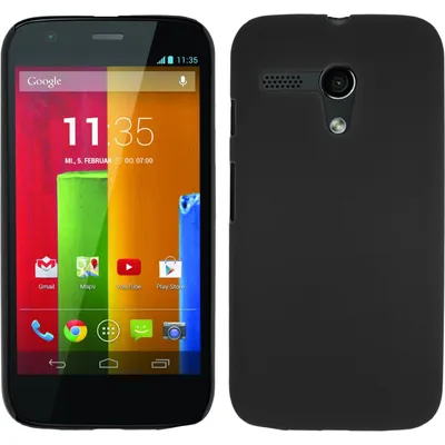 Produktbild von PhoneNatic Case kompatibel mit Motorola Moto G - Hülle schwarz gummiert Hard-case + 2 Schutzfolien