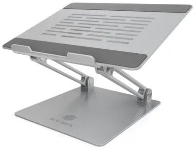 Zdjęcie produktu dla ICY BOX IB-NH300, Podstawka na notebooka, Srebrny, Aluminium, Silikon, 43,2 cm (17"), 3 kg, 15 cm