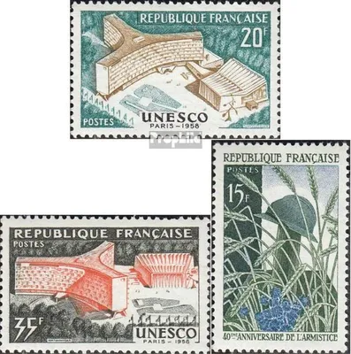 Produktbild von Briefmarken Frankreich 1958 Mi 1214-1215,1216 (kompl.Ausg.) postfrisch UNESCO