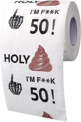 Obrázok produktu pre Toaletný papier 50. narodeniny, vtipný dizajn, pre mužov a ženy, unikátny darček na oslavu
