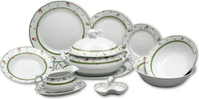 Image de Garniture de table Menuet, rose, vert, Thun, 25 d.