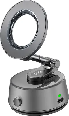 Produktbild von R2B Autohandyhalterung mit elektrischem Vakuum-Saugnapf, magnetisch und klappbar, für Armaturenbrett und Scheibe, kompatibel mit MagSafe