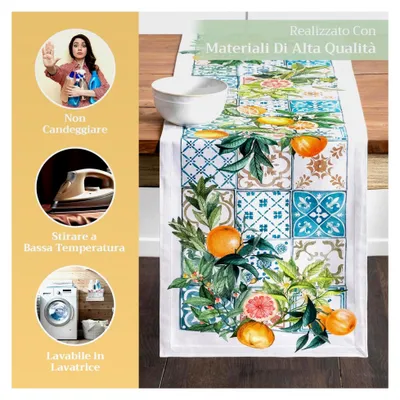 Produktbild von Maison d'Hermine Tischläufer, 100 % Baumwolle, einlagig, 150 cm lang, für Zuhause, Küche, Esszimmer, Party, Hochzeit, Brautparty, (50 cm x 150 cm)