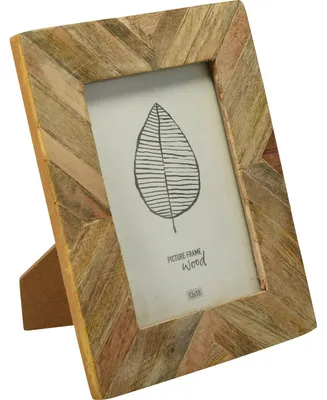 Fotorahmen aus Mangoholz, 19,2x1,3x24 cm, Fischgrät-Design