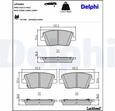 Produktbild von DELPHI Bremsbeläge Satz Hinten Bremsklötze für HYUNDAI Kona (OS) LP3404