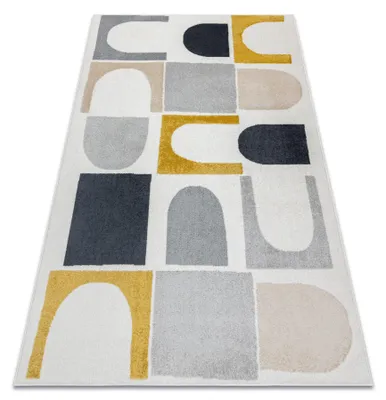 Image de Tapis FUSION 0213 blanc / jaune - Géométrique, moderne, abstrait jaune 160x220 cm