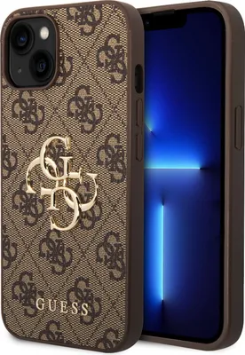 Zdjęcie produktu dla Guess GUHCP15S4GMGBR iPhone 15 / 14 / 136.1 brązowy/brown hardcase 4G Big Metal Logo