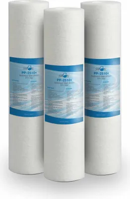 Immagine prodotto di Bellerofonte filtro sedimenti acqua filtro meltblown 10 pollici 25 micron in polipropilene. Rimuove sabbia, particelle di ruggine e impurità in sospensione fino a 25 micron, 3 pezzi