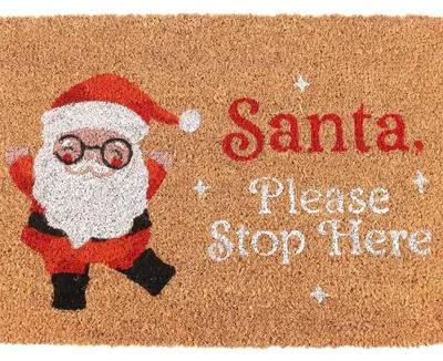 Image de Something Different - Paillasson « Santa Stop Here » SD11054 (taille unique) (marron clair)