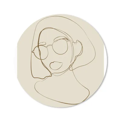 Produktbild von MuchoWow® Mauspad Mousepad Frau - Linienkunst - Minimalismus 50x50 cm - Mousepads - Maus Mat - Pad - Mausunterlage - Vinyl