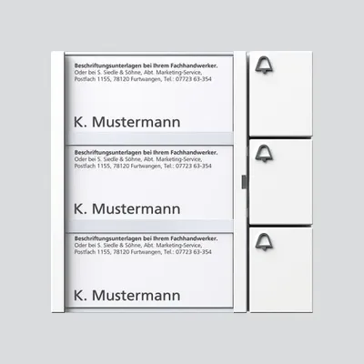 Produktbild von Siedle TM 612-3 W, Ruftasten-Modul, Weiß, Siedle, -20 - 55 °C, 99 mm, 27 mm
