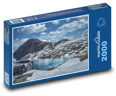 Zdjęcie produktu dla Puzzle 2000 Dom nad zamarzniętym jeziorem - martinpuzzle