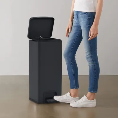Immagine prodotto di Vidaxl Pedal Biner mit Anti-Fingerabdruck 30 l Edelstahl schwarz