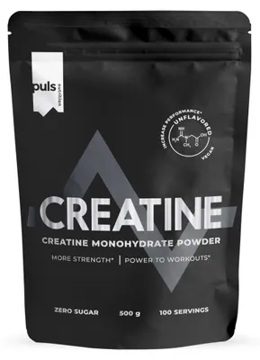 Produktbild von PULS NUTRITION Creatin Monohydrat Pulver 500g – 100% Reines & Mikronisiertes Kreatin – Hochdosiertes & Veganes Kreatinpulver ohne Zusätze