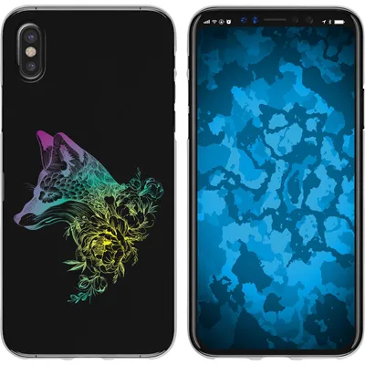 Produktbild von PhoneNatic Case kompatibel mit Apple iPhone X / XS Silikon-Hülle Floral Fuchs M1-4