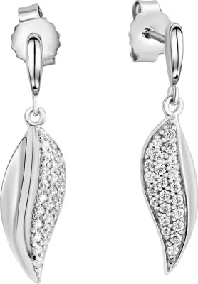 Produktbild von Zeeme Silber Ohrringe 925/- Sterling Silber 2,7cm weiß Zirkonia weiß 341220102