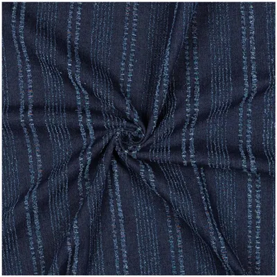Jacquard in Jeansoptik mit Fransenstreifen ab 0,5m x 175cm Meterware Jeansstoff Extrabreit