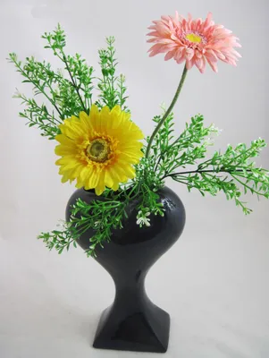 Produktbild von Pflanzgefäß - Vase Herz Pokal glasiert - Anthrazit ca. 30 x 19 x 9,5 cm (H/B/T)