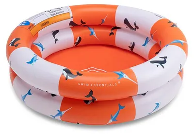 Produktbild von Swim Essentials Ocean Stripes, Aufblasbarer Pool, 15 l, Rund, PVC, Rot, Weiß