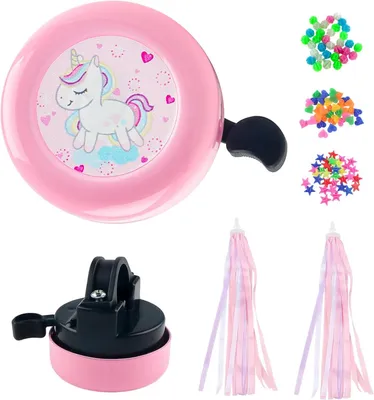 Produktbild von Fahrradglocke Einhorn, mehrfarbig, 108 Speichenclips, für Kinderfahrrad