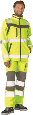 Produktbild von Planam  Plaline Warnschutz Softshelljacke gelb/schiefer Gr. 6XL, 5661076