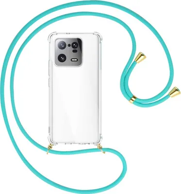 Produktbild von Handykette Backcover-Schutzhülle mit Band (Metall goldfarben) für Xiaomi 13 Pro (6.73'') - türkis
