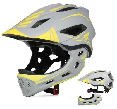 Kinder-Integralhelm, abnehmbar, Polycarbonat, S, Grau