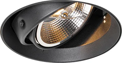 Produktbild von QAZQA - Modern Moderner Einbaustrahler schwarz GU10 AR111 rund randlos - Oneon I Wohnzimmer I Schlafzimmer - Aluminium Rund - LED geeignet GU10