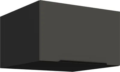 Produktbild von Tiefer Oberschrank mit Flügeltüren LUNARA – Breite 60 cm, Graphit/Schwarz
